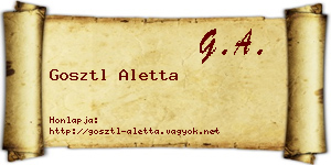 Gosztl Aletta névjegykártya
